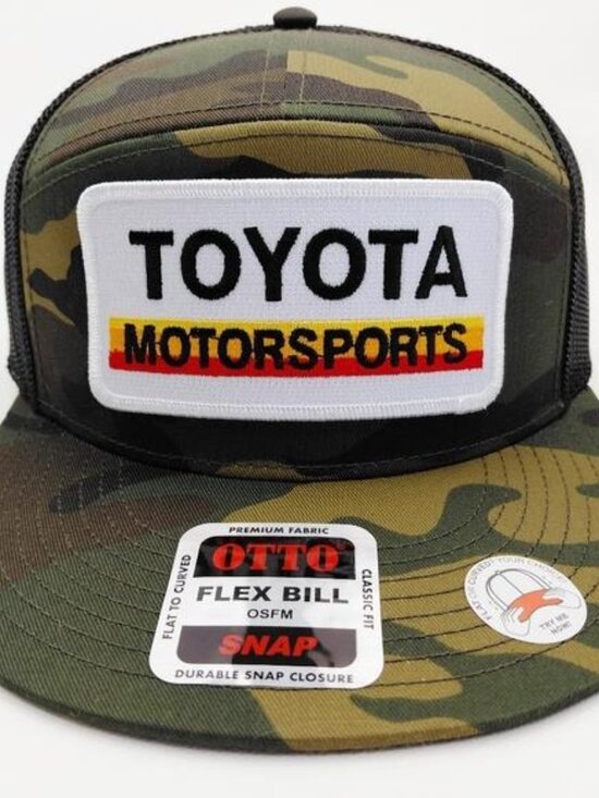 Toyota Trucks Custom Patch Camo Hat - 7-Panel Flat Bill Trucker Mesh Snapback main image 4